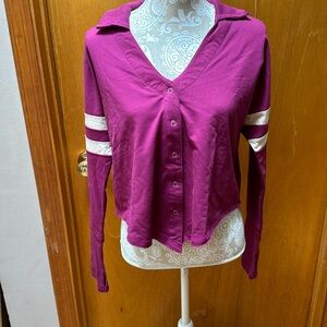 NWOT Free People Movement long sleeve snap front tee. Size XS